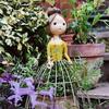 欧式铁艺装饰摆件可爱娃娃植物铁线莲爬藤小花架，园艺杂货