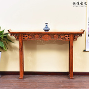 中式红木古典全实木明清仿古南榆木家具琴桌 雕花案桌 条案 供桌
