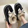 冬季雪地靴女士甜美2023外穿厚底家居保暖加绒加厚包跟棉拖鞋