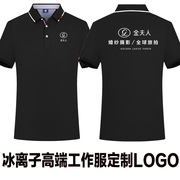 夏季纯色翻领短袖工作服logo定制保罗衫，大码冰离子丝光棉t恤影楼