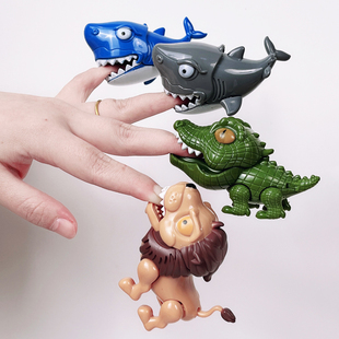 迷你咬手指狮子鳄鱼动物，造型卡通鲨鱼，恐龙儿童玩具男孩高品质礼物