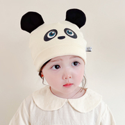 婴儿帽子春秋纯棉新生儿护头胎帽，初生男女宝宝囟门帽可爱熊猫帽子