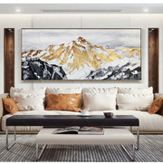 纯手绘油画轻奢金箔抽象肌理，背靠金山床头，客厅沙发背景墙装饰挂画