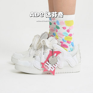 ADC达芬奇「纯白战士」2.0系列小众原创男女款嘻哈滑板面包鞋
