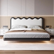 现代简约真皮轻奢床主卧1.8米双人床科技，布婚床1.5米小户型榻榻米