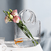 原创北欧ins风包包，玻璃花瓶设计师网红款手提包水培鲜花篮养鱼