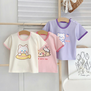儿童纯棉短袖T恤女宝宝夏季薄款半袖上衣中小童婴儿0-5岁夏装外穿