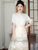 新中式搭配马面裙的衬衫白色改良古风刺绣上衣女夏季日常中袖衬衣