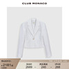CLUB MONACO女装24春夏一粒扣休闲薄款白色亚麻西装短外套