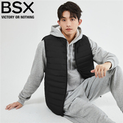 BSX外套男装纯色立领无袖背心棉衣外套 13072815