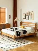 复古实木床北欧樱桃木，温莎床1.5米单人床，1.8木蜡油主卧双人床家具