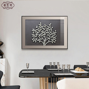 抽象发财树装饰画家用餐厅挂画现代简约单幅寓意，好厨房餐边柜壁画