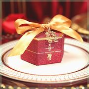 网红中式婚礼喜糖盒子，结婚订婚创意，婚礼糖盒婚庆喜糖袋空盒子