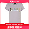 香港直邮Emporio Armani阿玛尼女士夏季短袖T恤粉紫色棉修身圆领