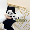 立体卡通熊猫可爱双针中筒袜，棉网红潮袜吸汗，春秋款熊猫袜子表情