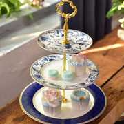急速欧式双层水果盘客厅创意，三层蛋糕架糖干果盘下午茶陶瓷点