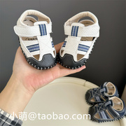 夏季婴幼儿凉鞋0-1岁6-12个月防滑透气宝宝包头防踢鞋软底学步鞋
