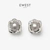 ewest艺未高级感灰色珍珠耳饰925银耳钉女小众，设计感耳环简约大气