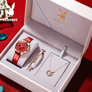 品牌手表石英表时尚抖音套装，送礼女士手表，女表真皮钢国产腕表