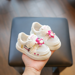 婴儿软底学步鞋春夏季网面透气鞋一岁女宝宝鞋子可爱小童女鞋网鞋