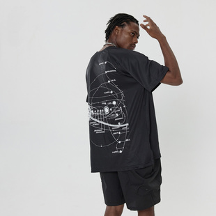 FOAG星球轨迹印花透气速干短袖 美式篮球羽毛球运动训练透气T恤潮