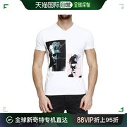 香港直邮emporioarmani男士，白色印花t恤r1t25j-r14gj-100