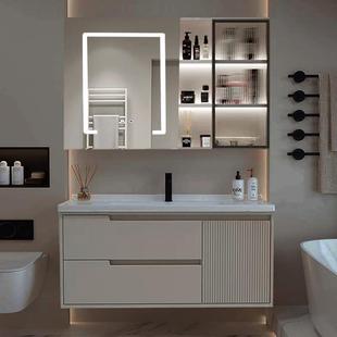 橡木烤漆浴室柜陶瓷一体盆卫生间洗手盆洗脸盆浴柜洗漱柜现代