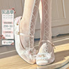 PINKYO原创优雅蝴蝶结玛丽珍鞋法式高跟鞋粗跟浅口单鞋圆头小皮鞋