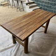 老榆木茶桌实木餐桌复古长桌办公简约书桌原木吧台民宿茶台老木板