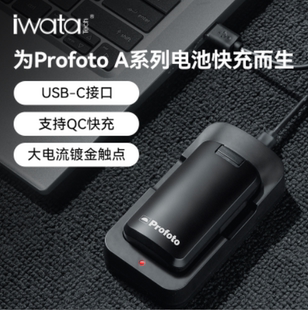 iwata闪光灯充电器a1保富图a系列，专用充电座profotoa2a10a1x适用灯光附件便携型type-c接口快充充电座