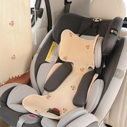 安全座椅通风凉席婴儿推车宝宝餐椅通用坐垫车用棉麻透气吸汗凉垫