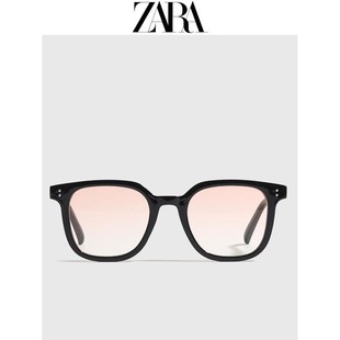 zara韩版墨镜女2024日落腮红，个性时尚眼镜高级简约防晒太阳镜