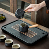 乌金石茶盘家用干泡台茶具托盘沥水小型轻奢现代日式小茶台蓄排水