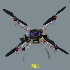 大疆4四旋翼无人机3D三维几何数模型stp图纸带摄像头机身骨架马达