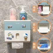 卫生间厕所纸巾架创意卡通卫生纸置物架卷纸盒免打孔壁挂式手纸盒