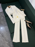 白色干练女装西装套装女职业装，气质女神范高端(范，高端)阔腿裤两件套20084