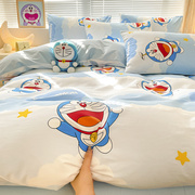 叮当猫纯棉儿童床上四件套100全棉卡通哆啦A梦被套床单三件套