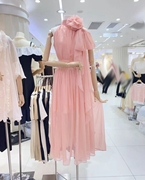 法式小众设计仙女气质粉色大花飘带多层蕾丝罩衫半裙长裙套装女