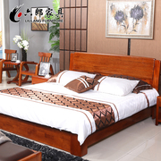 六郎新中式双人全实木床1.8米储物简易大床卧室家具婚床海棠木