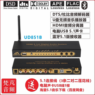 dts杜比ac35.1声道，音频解码器hdmi分离蓝牙，电脑usb声卡音乐播放