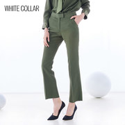 白领夏女士薄款上青绿色二醋酸反做微喇长裤CUSUAN21-2