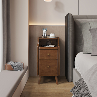 实木床头柜卧室家用简约现代小型2023网红简易超极窄斗床边柜