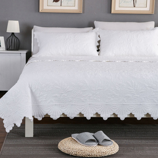 外贸韩式绗缝床盖三件套高档纯棉出口韩国床罩床单空调1.5米 1.8m