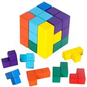 儿童七巧板智力拼图积木制索玛立方体俄罗斯方块立体王早教玩具