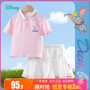 迪士尼中小童装女童短袖t恤半身裙，2件套女孩，夏季休闲套装宝宝夏装