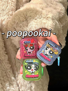 poopookai日系卡通少女适用airpods1苹果无线耳机套pro2代新3个性