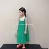 木西童品2023夏韩国版女童森系绿色蕾丝花边吊带长裙背心连衣裙