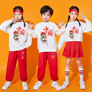 春季儿童表演服中国风幼儿园舞蹈服小学生班服啦啦队运动会演出服