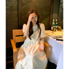 zhuyiyi2023夏季法式优雅气质，白色蕾丝连衣裙