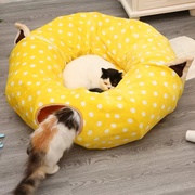 宠物猫窝垫可拆洗棉布帆布宠物窝直筒款隧道猫睡袋全直筒玩具猫窝